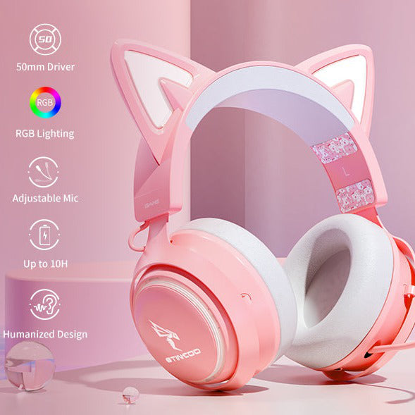 GS510 Cat Ears Headset - RGB Wireless 7.0 Sound