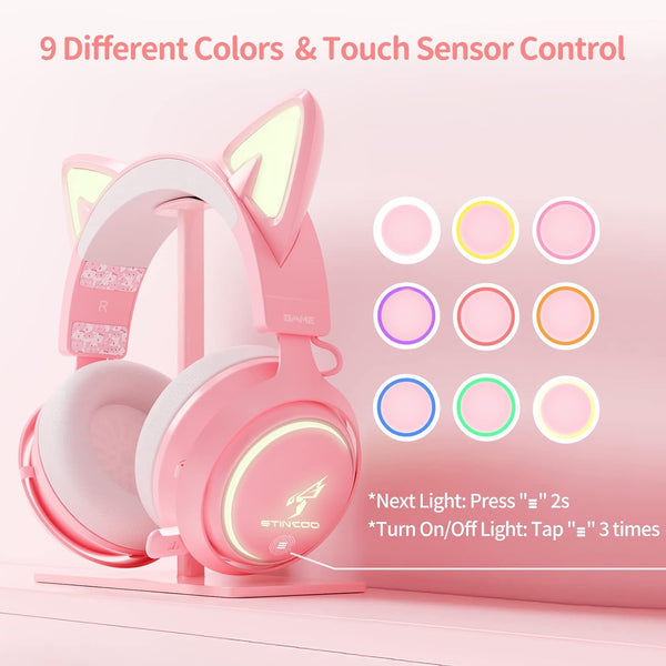 GS510 Cat Ears Headset - RGB Wireless 7.0 Sound
