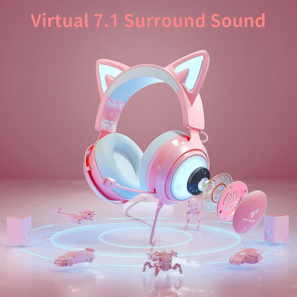 GS510 Cat Ears Headset - RGB Wireless 7.0 Sound