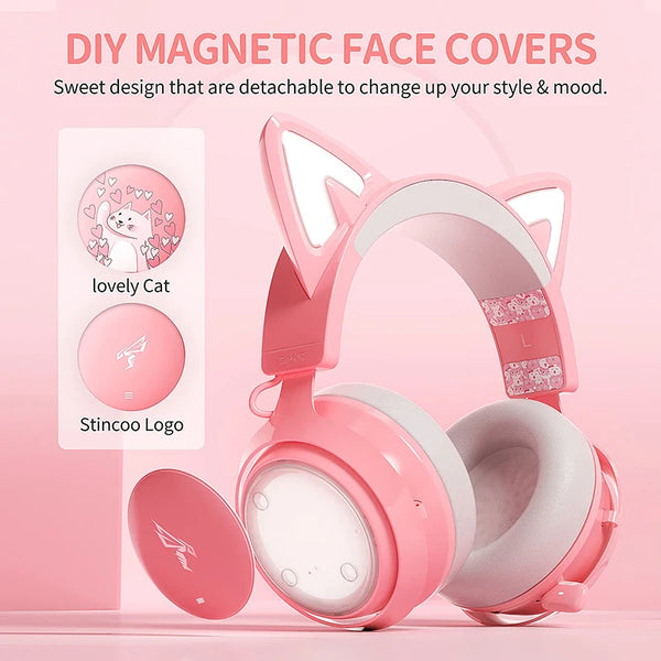 GS510 Cat Ears Headset - RGB Wireless 7.0 Sound