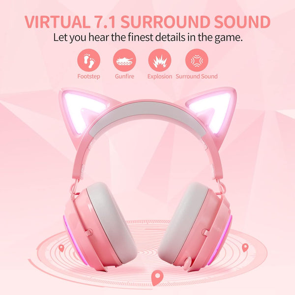 GS510 Cat Ears Headset - RGB Wireless 7.0 Sound