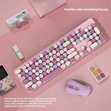 Cargar imagen en el visor de la galería, Mysterio CK280 💘 Rosa/ Violeta Teclado Inalámbrico y Ratón Set 2.4G | Pink Gaming
