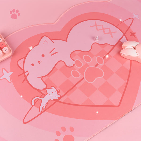 Cat Love Ice Cream Large Mouse Pad