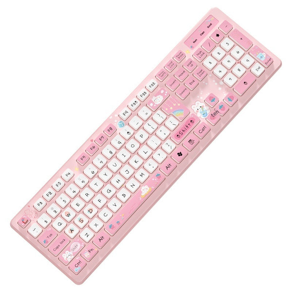 Milk Tea Cute Rabbit Wired/ Wireless Keyboard