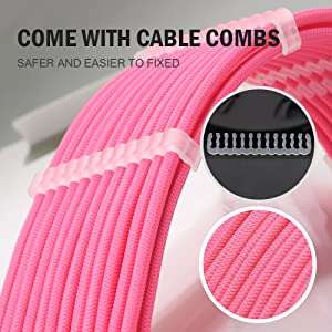 Pink Led Pc Cables Pink Motherboard Power Cable | Pink Gaming 💘