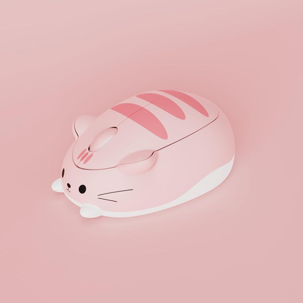 Pink Angie Cat – Kawaii Ergonomic Design Wireless Mouse