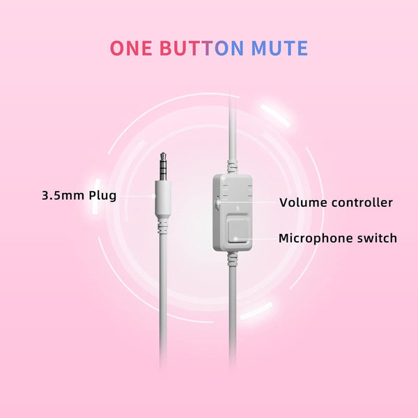 SOMIC G951S - 3.5mm Wired Over-Ear Pink Gaming Headset