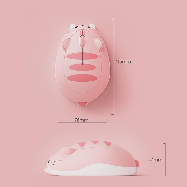 Pink Angie Cat – Kawaii Ergonomic Design Wireless Mouse