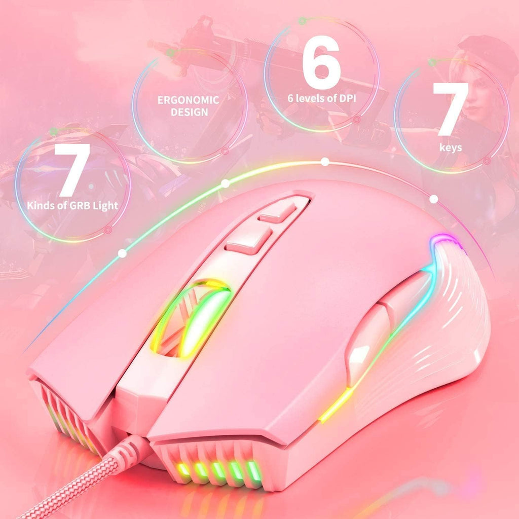 Ink Mouse Pink RGB Gaming Mouse ⚡ RGB Gaming Mouse | Pink Gaming