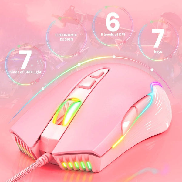 Bony CW905 - Pink Wired Mouse