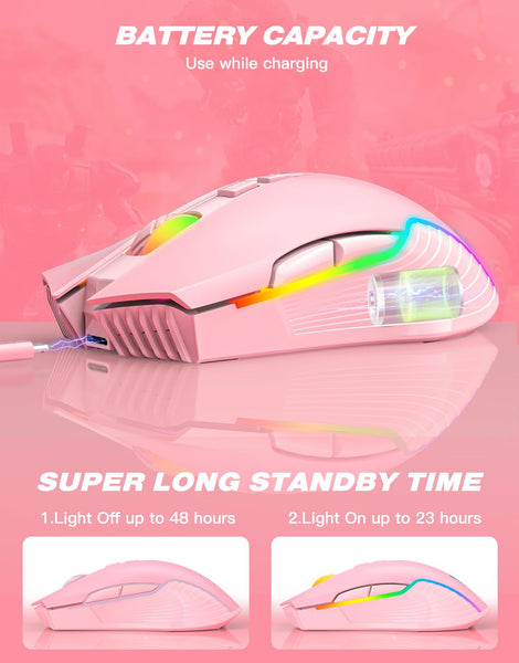 CW905 - Pink Wireless Gaming Mouse