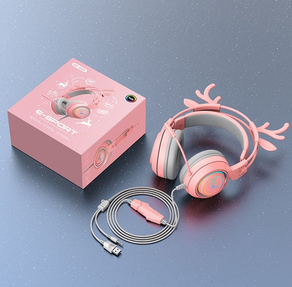 SYTO-SY - G25 - Pink Elk Ear Gaming Headphones