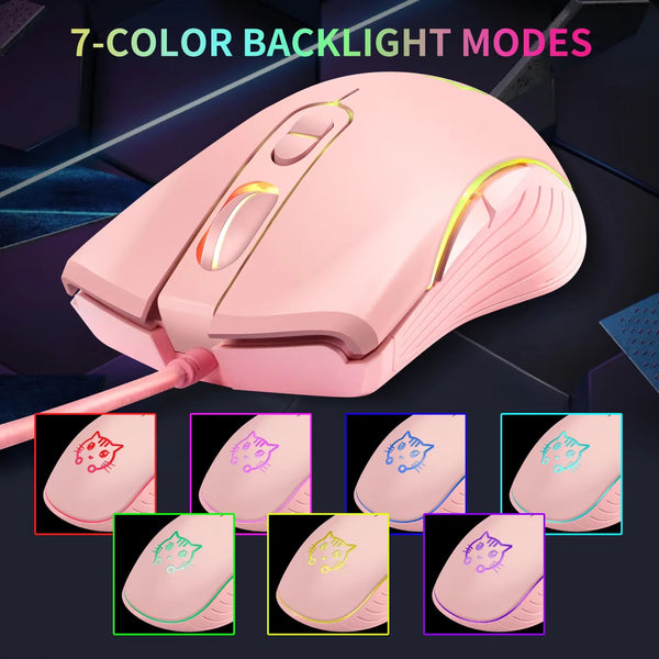 Pink Kitty - Wired Photoelectric Sliding Mouse