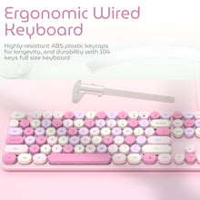 Cargar imagen en el visor de la galería, Mysterio CK280 💘 Rosa/ Violeta Teclado Inalámbrico y Ratón Set 2.4G | Pink Gaming
