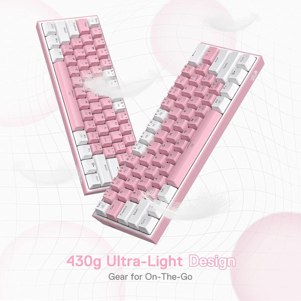 K617 RGB Light Dual Keycap Pink - White Wired Mechanical Keyboard
