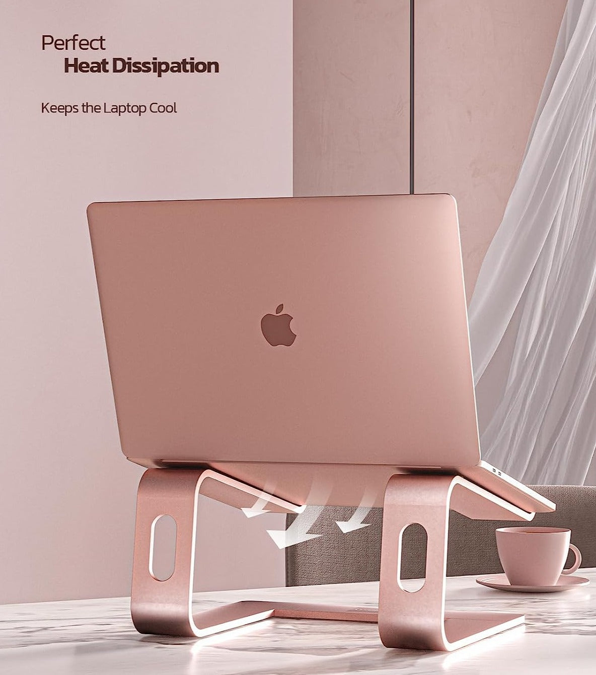 Pink Desktop Computer Stand Pink Laptop Stand 💻 Rose Gold | Pink Gaming 💗