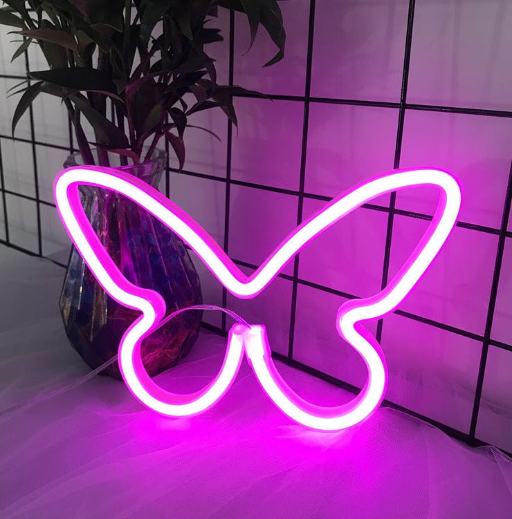 Cute Pink shops Open LED Light