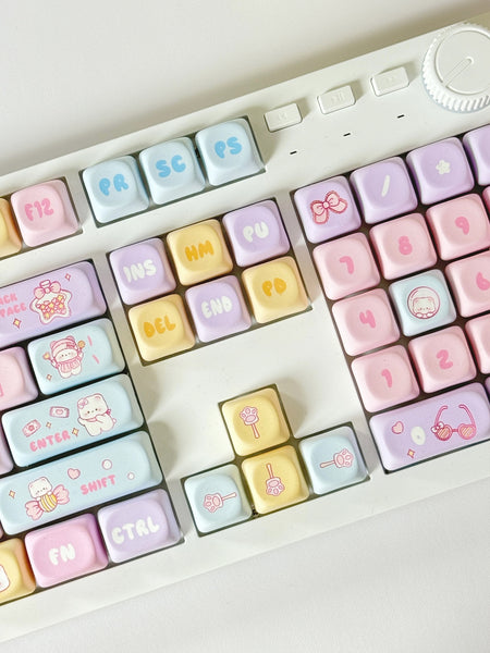 Cute Candy Bear MOA Keycap Sublimation 131 Key Small Full Set