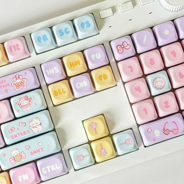Cute Candy Bear MOA Keycap Sublimation 131 Key Small Full Set