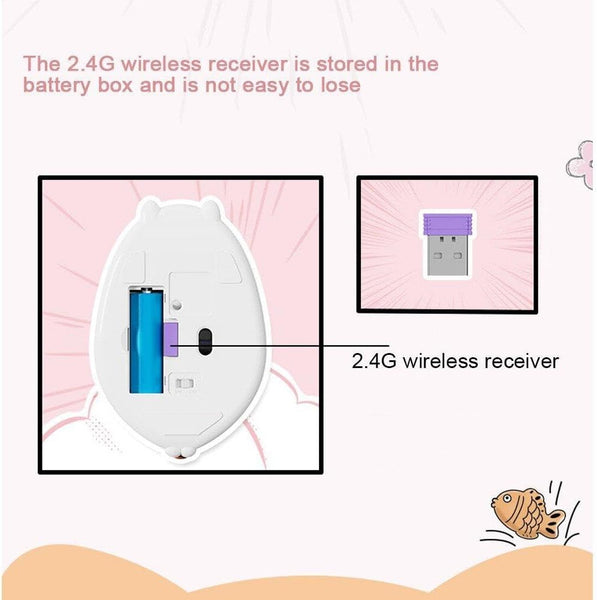 Pink Wireless Cat Mouse