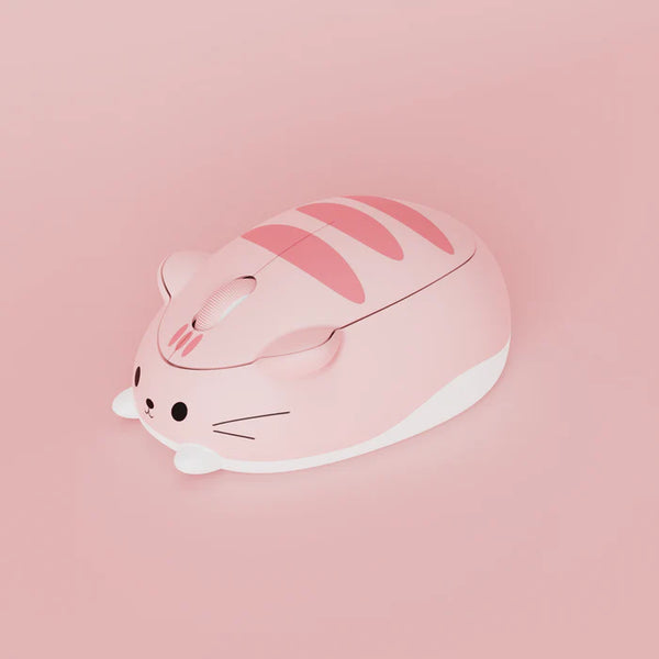 Pink Angie Cat – Kawaii Ergonomic Design Wireless Mouse