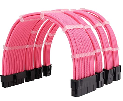 Pink Led Pc Cables Pink Motherboard Power Cable | Pink Gaming 💘