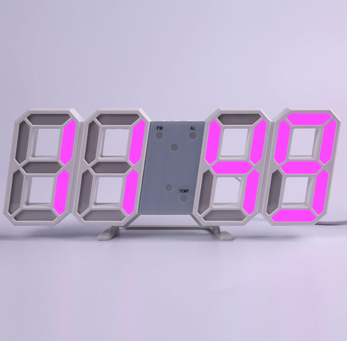 Cute Digital Desk Clock - 3D LED Clock | Pink Gaming