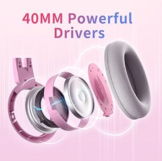 SOMIC G951S - 3.5mm Wired Over-Ear Pink Gaming Headset