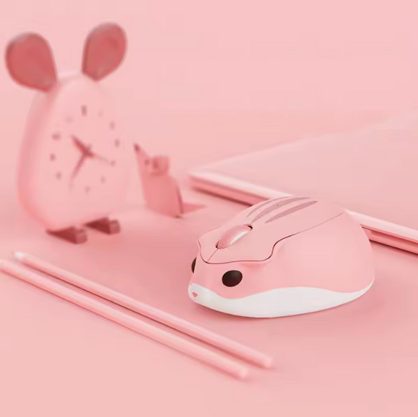 Pink Wireless Hamster Mouse