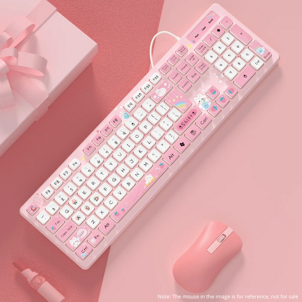 Milk Tea Cute Rabbit Wired/ Wireless Keyboard