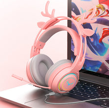 Load image into Gallery viewer, Gaming Headphones - Pink Elk Ear (SY- G25)
