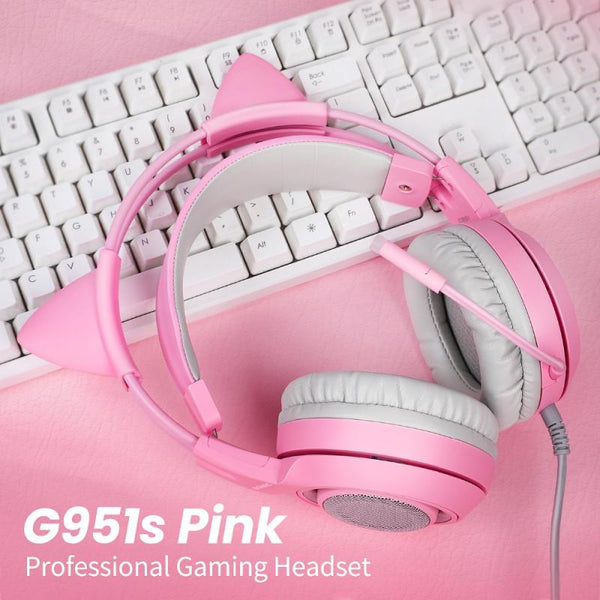 SOMIC G951S - 3.5mm Wired Over-Ear Pink Gaming Headset