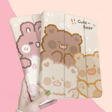 Load image into Gallery viewer, iPad Case - Cute Bear and Pink Rabbit
