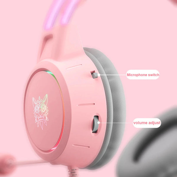 X15 Pro - Pink Illuminated Headband Gaming Headphones