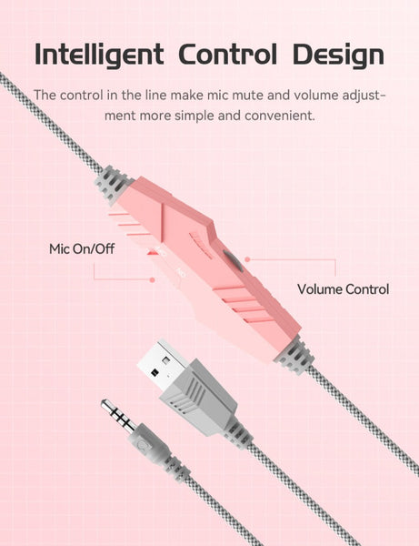 SYTO-SY - G25 - Pink Elk Ear Gaming Headphones