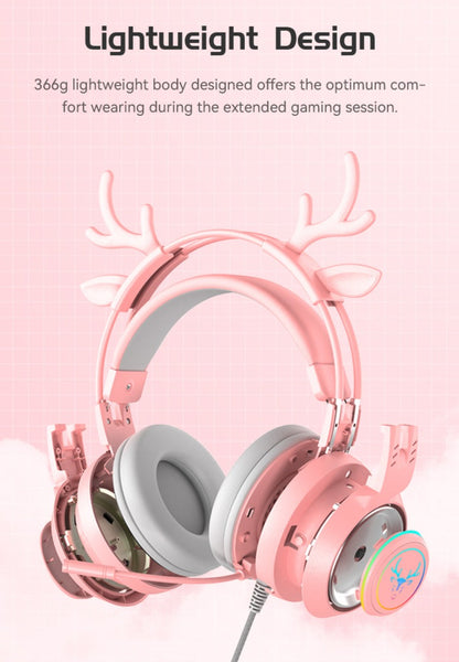 SYTO-SY - G25 - Pink Elk Ear Gaming Headphones