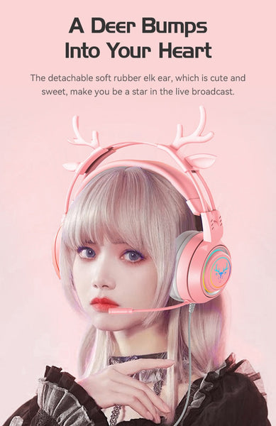 SYTO-SY - G25 - Pink Elk Ear Gaming Headphones