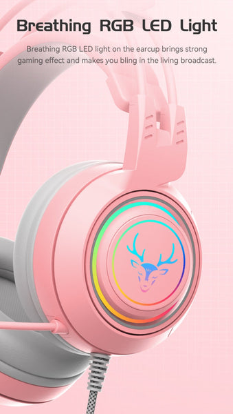 SYTO-SY - G25 - Pink Elk Ear Gaming Headphones