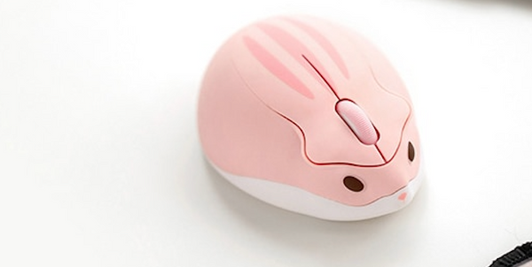 Pink Wireless Hamster Mouse