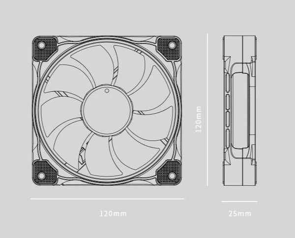 ARGB Temperature Controlled PC Fan - ID-Cooling ZF-12025
