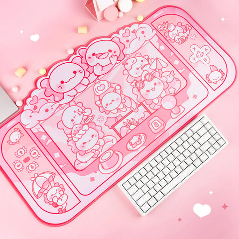 Kawaii Dragons Gaming Machine – Large Pink Mouse Pad