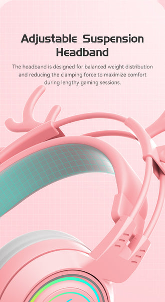 SYTO-SY - G25 - Pink Elk Ear Gaming Headphones