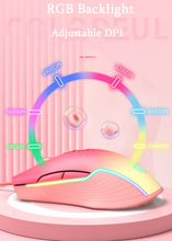 Load image into Gallery viewer, Pink Wired Mouse - Bony CW905
