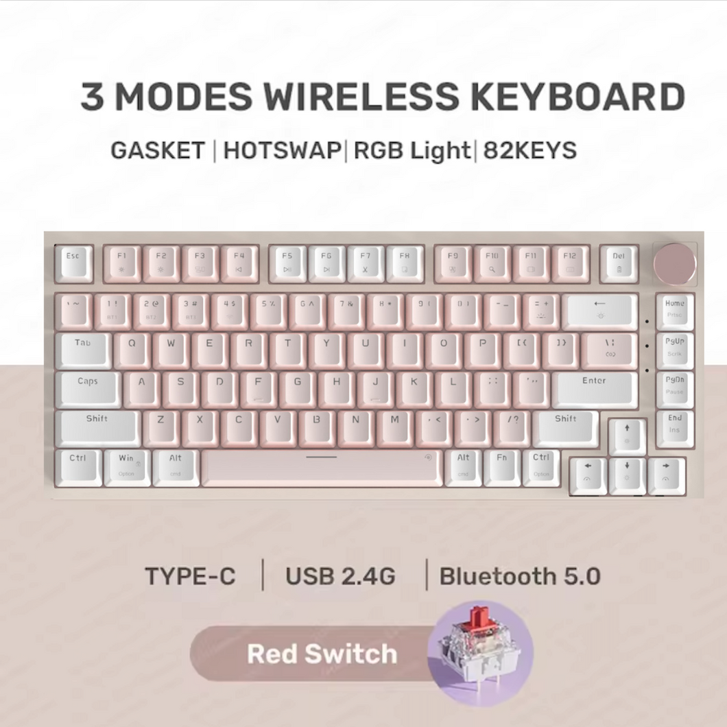 AK82 Three-Mode Mechanical Keyboard