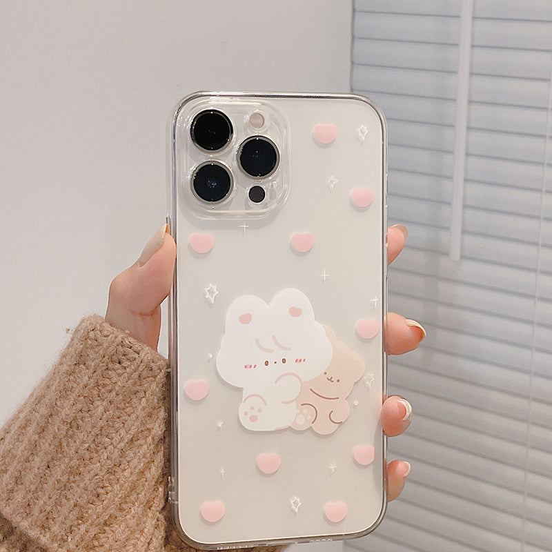 Pink Hearts and Cuddly Bears - iPhone Case