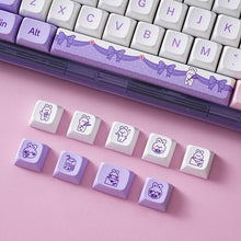 Load image into Gallery viewer, Keyboard Keycaps - Pink &amp; Violet Theme Lavender Rabbit
