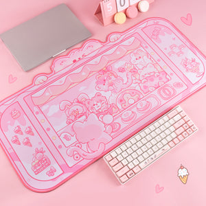 Cute Kitties Game Machine Large Mouse Pad