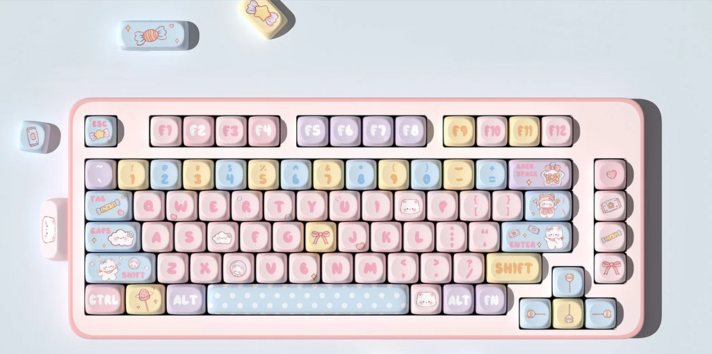 TYRIXKI PBT Keycaps 139 tasti profilo MOA carino keycap sublimazione rosa Kawaii Anime Keycap Set di keycap personalizzati per Cherry Gateron MX Switch tastiere meccaniche TYRIXKI PBT Keycaps 139 tasti profilo MOA carino keycap sublimazione rosa Kawaii Anime Keycap Set di keycap personalizzati per Cherry Gateron MX Switch tastiere meccaniche