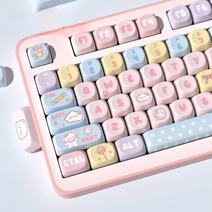 Cute Candy Bear - Set de Teclas para Teclado Mecánico - 131 Teclas de Perfil MOA