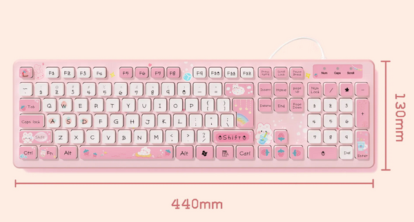 Milk Tea Cute Rabbit Wired/ Wireless Keyboard